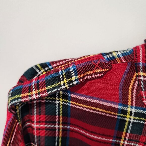 Sanctuary NEW Women's Red Plaid Boyfriend Fit Long Sleeve Snap Blouse Top- 2X - Picture 8 of 8